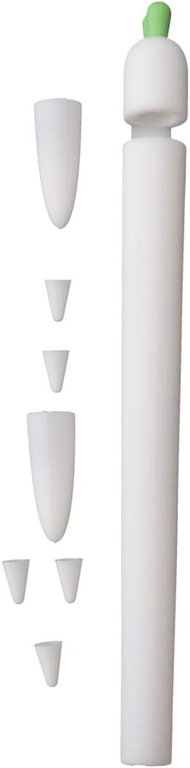 Hemobllo Case Compatible with Apple Pencil 1St Generation, Silicone Stylus Sleeve Carrot Shaped Stylus Cover Shockproof Pen Cover Grip Holder Pencil Sleeve, White  Hemobllo   