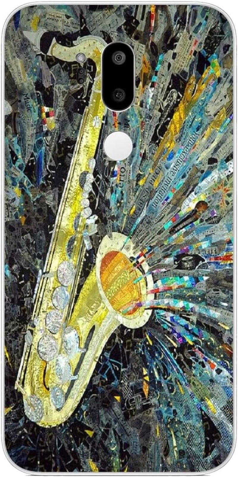 Compatible with LG G7 | LG G7 Thinq | LG G7 Fit | LG G7 One Case Piano Ladder Go toward Success 5 Cool Kids Girls Women Man Soft Flexible TPU Silicone Phone Case Clear  PTGVCTA Saxophone Musical Instrument 364  