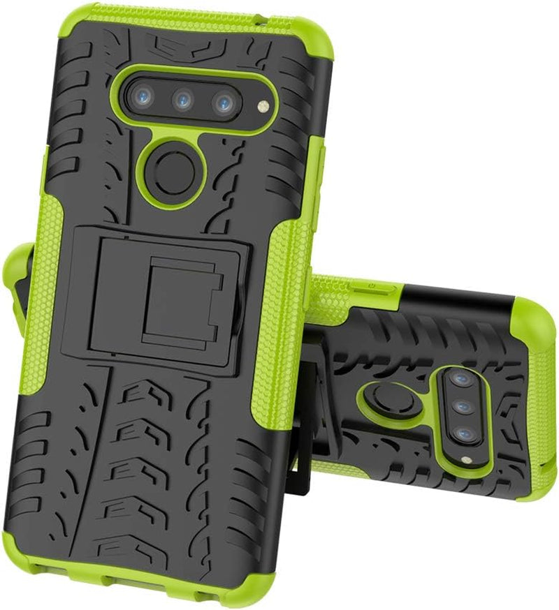 CJ Sunshine LG V40 Thinq Case Detachable PC + TPU Shockproof Tough Rugged Dual-Layer Case Cover for LG V40 Thinq -Green  CJ Sunshine   
