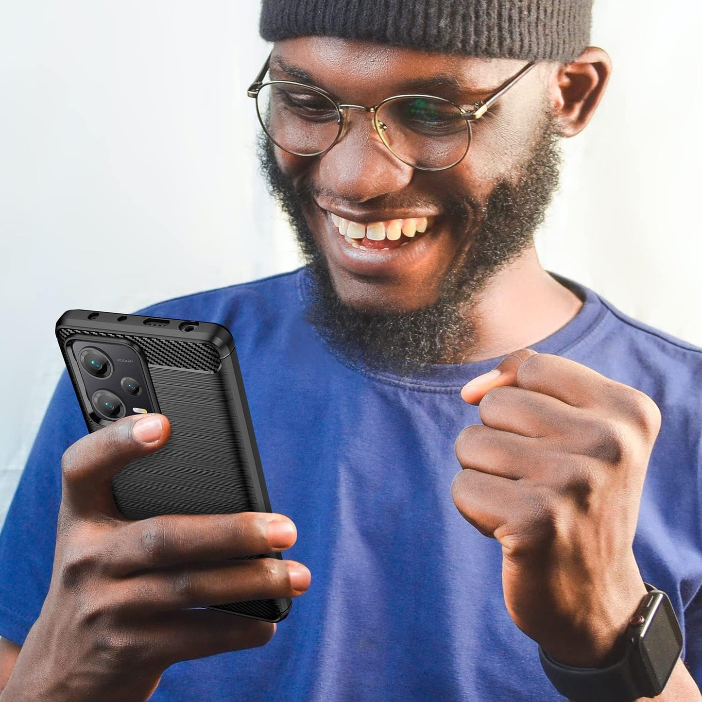 For Redmi Note 12Pro+ plus 5G Case, Shockproof Phone Case - Anti-Fall Protection Phone Case Shock-Absorbing Flexible TPU Carbon Fiber Protection Phone Case - for Xiaomi Redmi Note 12Pro plus 5G(Black)  Aikcks   