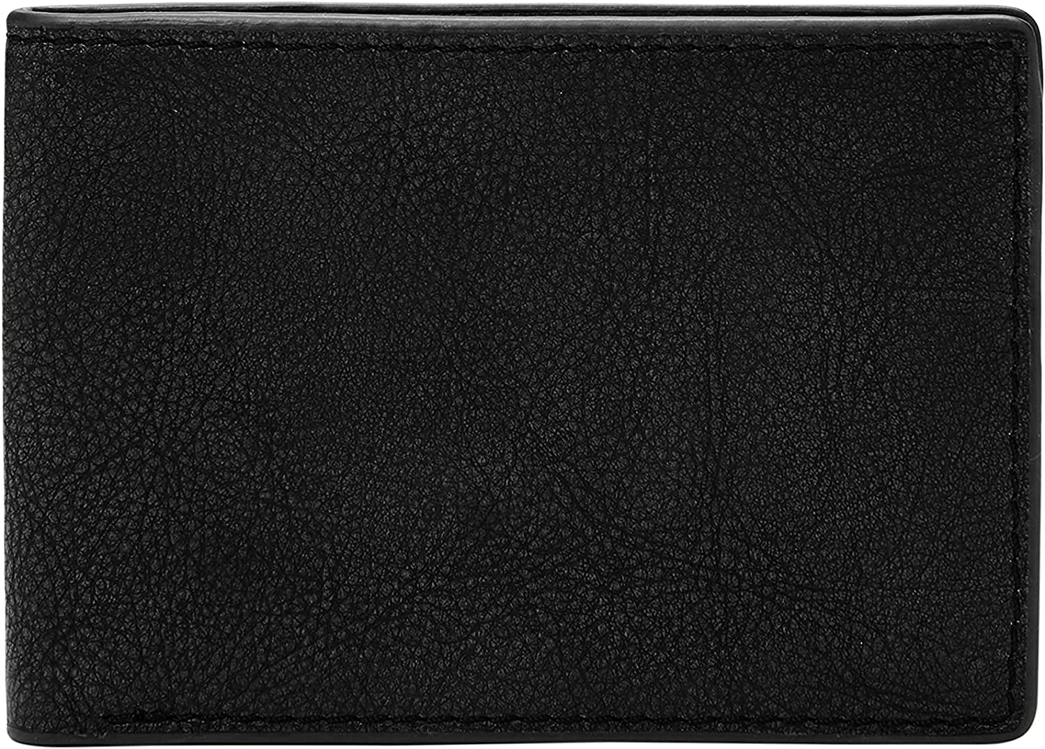 Fossil Men'S Leather Slim Minimalist Bifold Front Pocket Wallet  Fossil Steven Slate Black  
