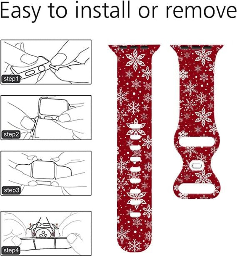 St. Patricks Day Watch Band Compatible with Apple Watch 38Mm 40Mm 41Mm 42Mm 44Mm 45Mm, Four Leaf Clover Shamrock Silicone Replacement Bands Wristbands Strap Compatible with All Iwatch Series  WANSENCE   