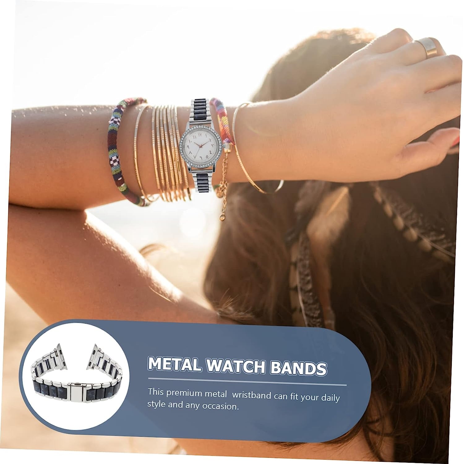 UKCOCO 2Pcs Skid Stainless Men Business Anti- Gift Anti-Skid Belt Accessory Watchband Anti-Slip for Replaceable Metal Band Watch Strap Slip  UKCOCO   