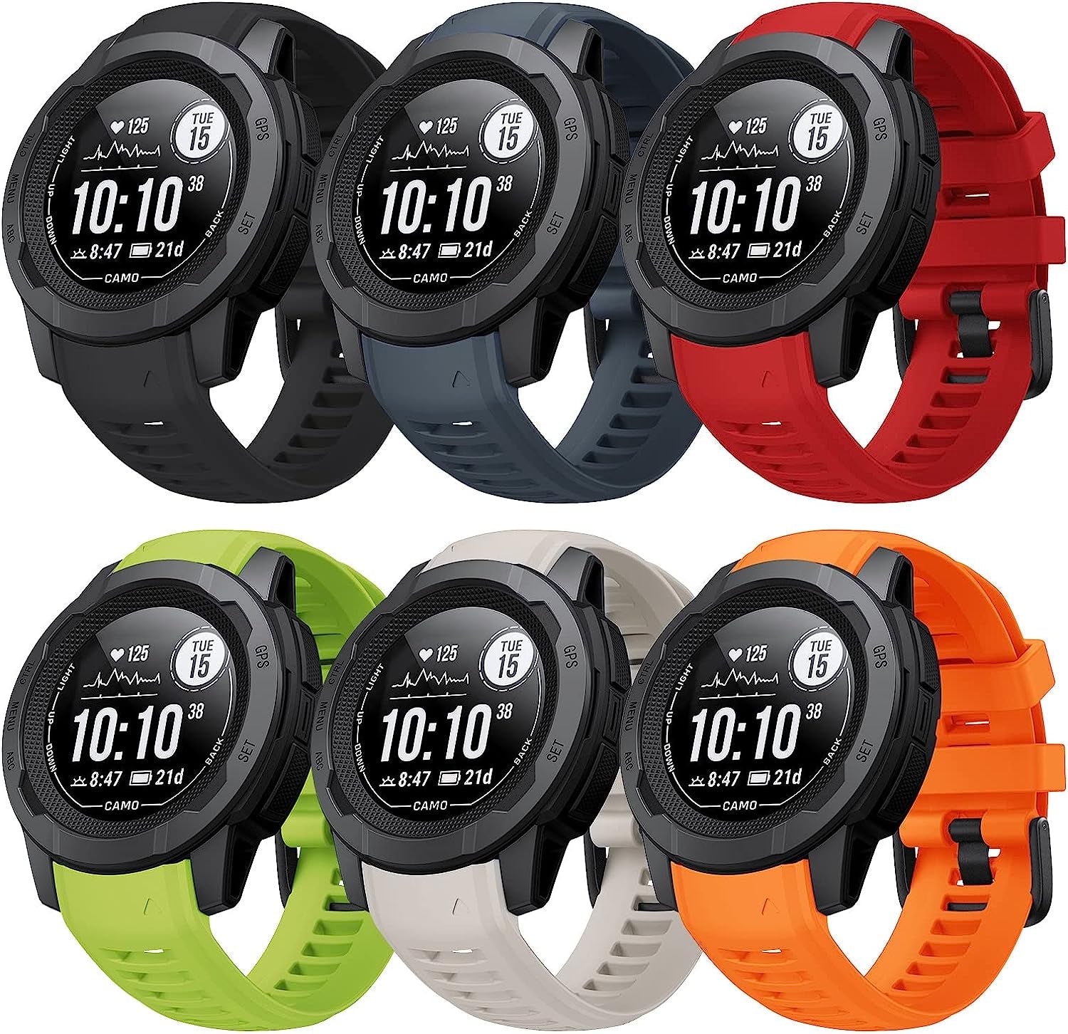 Notocity Band for Garmin Instinct Garmin Instinct 2 Wristband 22Mm Soft Silicone Replacement Watch Strap Compatible with Instinct 2 Solar/Tactical  NotoCity 6PCS  