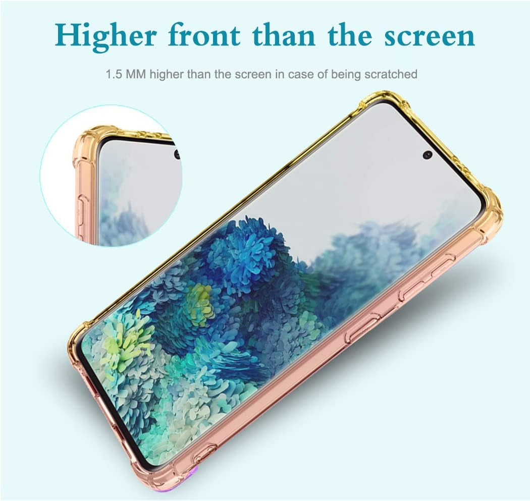 Vokuha for Galaxy S21 plus Case,Samsung S21 + Case, Cute Clear Gradient Slim Shockproof Soft Flexible TPU Back Phone Protective Cover for Samsung Galaxy S21 plus 5G (Black/Gold)  Vokuha   