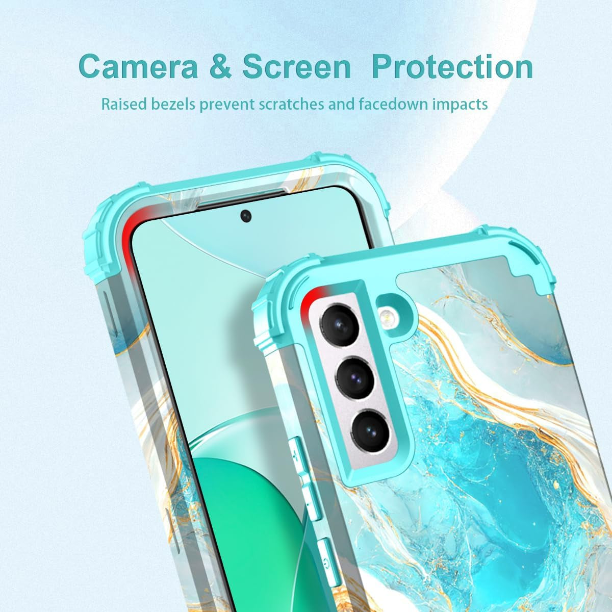 Hocase for Galaxy S22 plus Case, Heavy Duty Shockproof Soft Silicone Rubber Bumper+Hard Plastic Hybrid Protective Case for Samsung Galaxy S22 plus 5G (6.6-Inch Display) 2022 - Teal  Hocase   