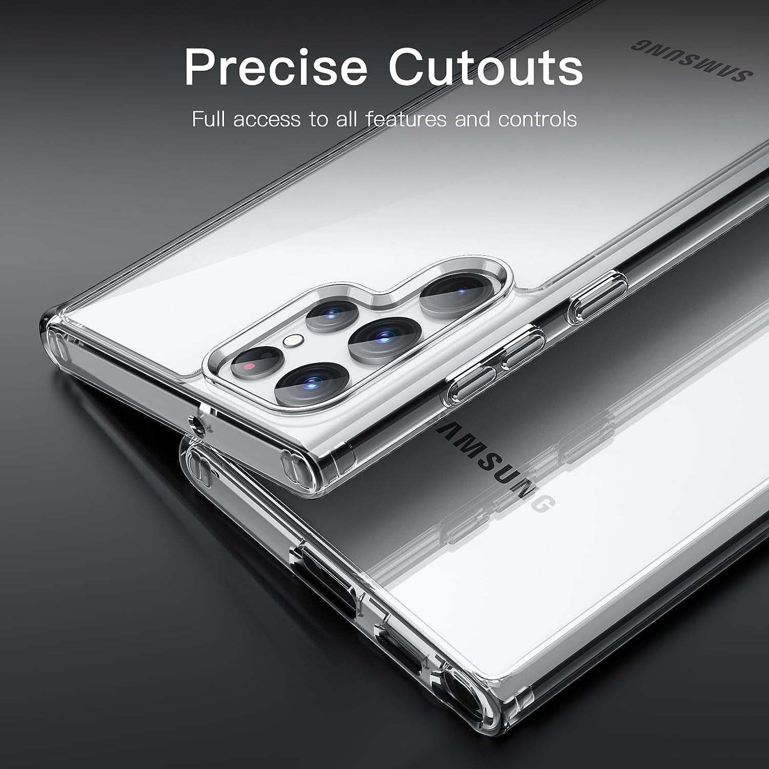 Jetech Case for Samsung Galaxy S22 Ultra 5G 6.8-Inch, Non-Yellowing Shockproof Bumper Protective Phone Cover, Anti-Scratch Hard PC Back (Clear)  JETech   