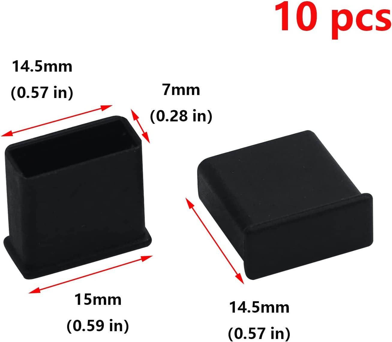 Antrader 10Pcs Plastic USB Type a Male Anti-Dust Stopper Plug Cover Protector Cap, Black  Guangzhou Openfind Electronic Commerce CO., LTD   
