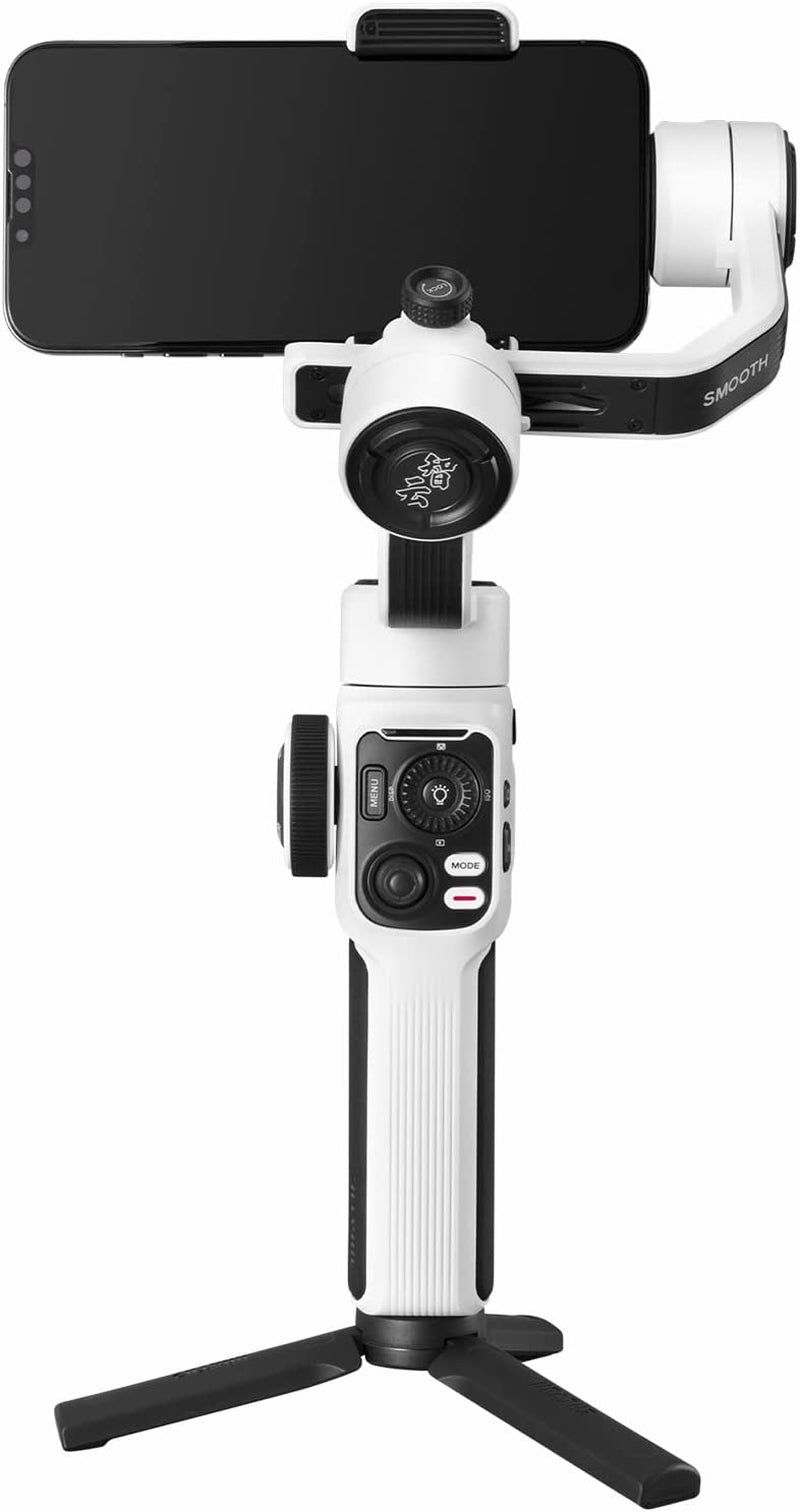 Zhiyun Smooth 5S White Gimbal Stabilizer for Smartphone for Iphone 14 13 12 11 SE XS XR X 8 Pro Max plus Samsung Android Video Youtube Tiktok Vlogging, Zhiyun Smooth 5 Phone Gimbal Upgraded Version  Zhiyun   