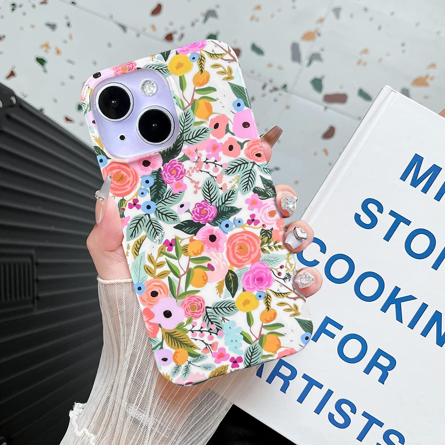 J.West Compatible with Iphone 14 Case Soft Shockproof Cute Floral Phone Protective Cover for Women, Garden Flower Pattern Design Slim Fit Anti-Scratch 6.1" Phone Case for Girl  J.west   