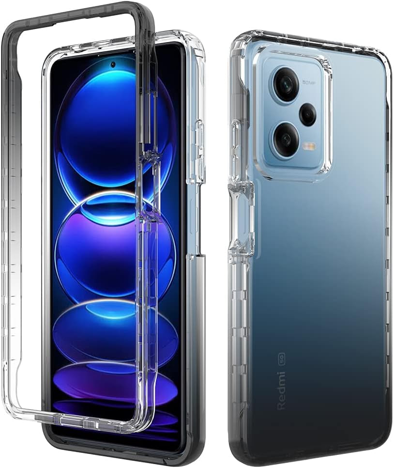 Pzwoxukhov Case for Redmi Note 12 Pro 5G Case Cover,Case for Xiaomi Poco X5 Pro High Transparency，Gradient Color,Anti-Drop Shock Absorption Case Black  Pzwoxukhov   