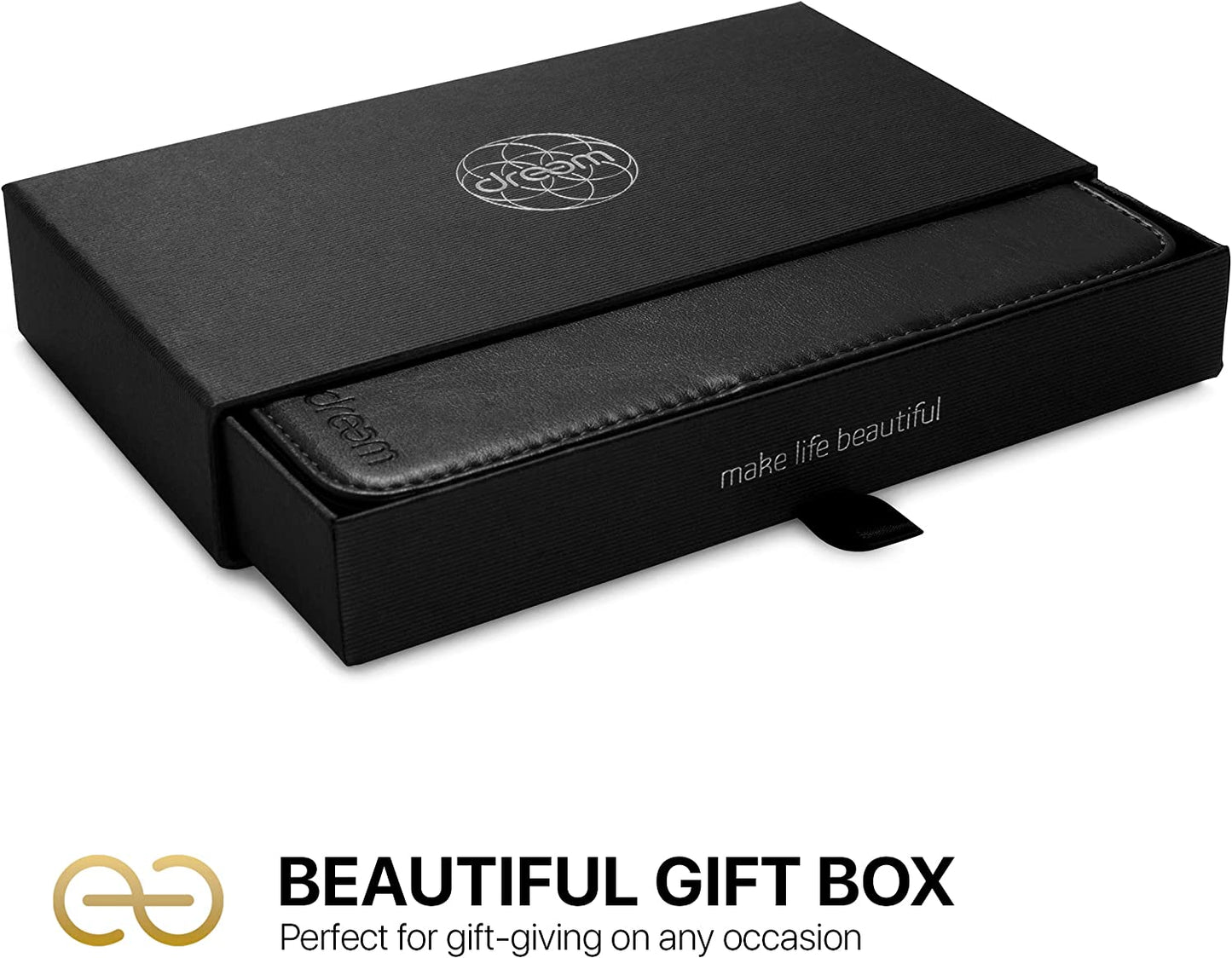 Dreem Fibonacci 2-In-1 Wallet Case for Apple Iphone 14 plus - Luxury Vegan Leather, Magnetic Detachable Shockproof Phone Case, RFID Card Protection, Magsafe Compatible - Black  dreem   