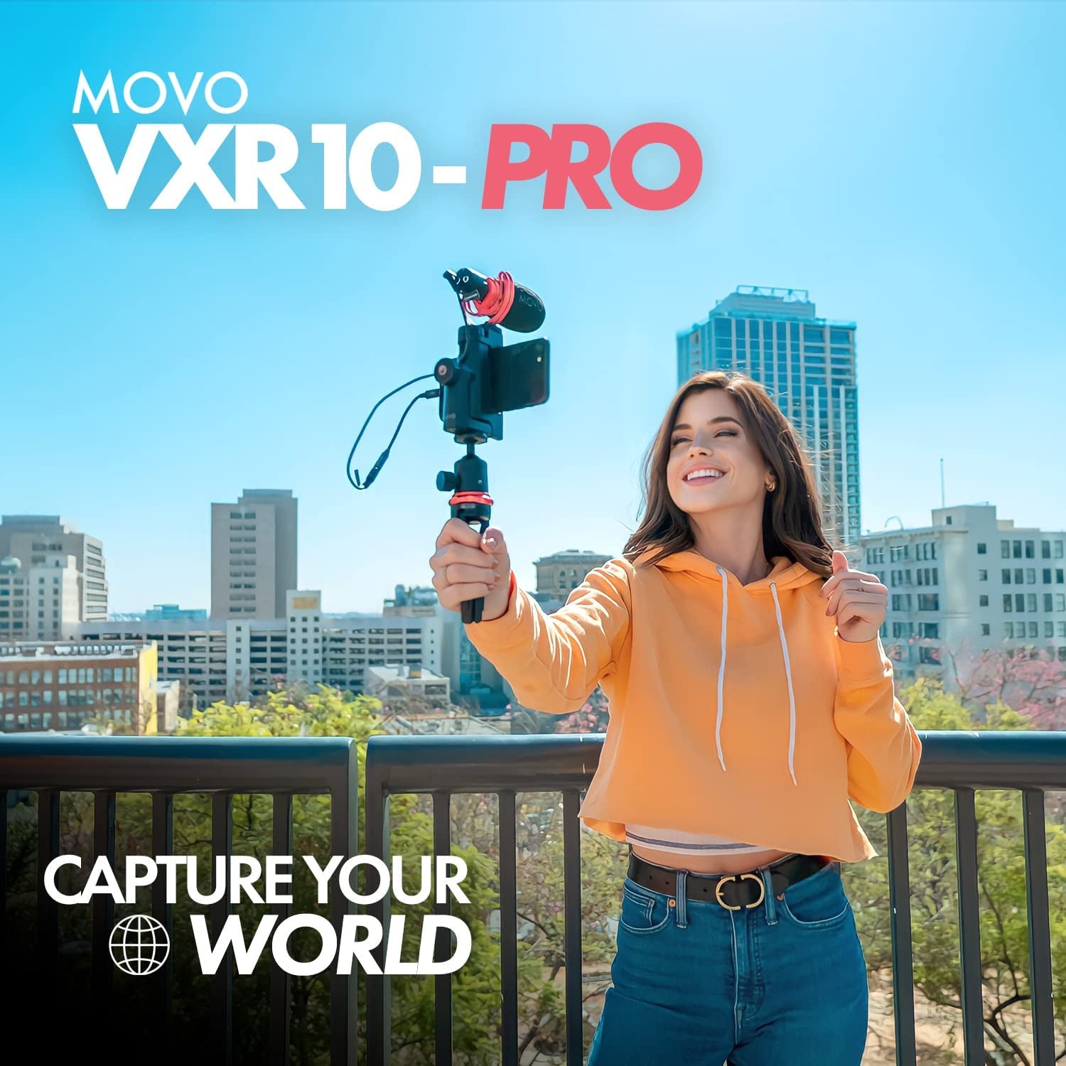 Movo VXR10-PRO External Video Microphone for Camera with Rycote Lyre Shock Mount - Battery-Free ,Compact Shotgun Mic Compatible with DSLR Cameras and Iphone, Android Smartphones  Movo   