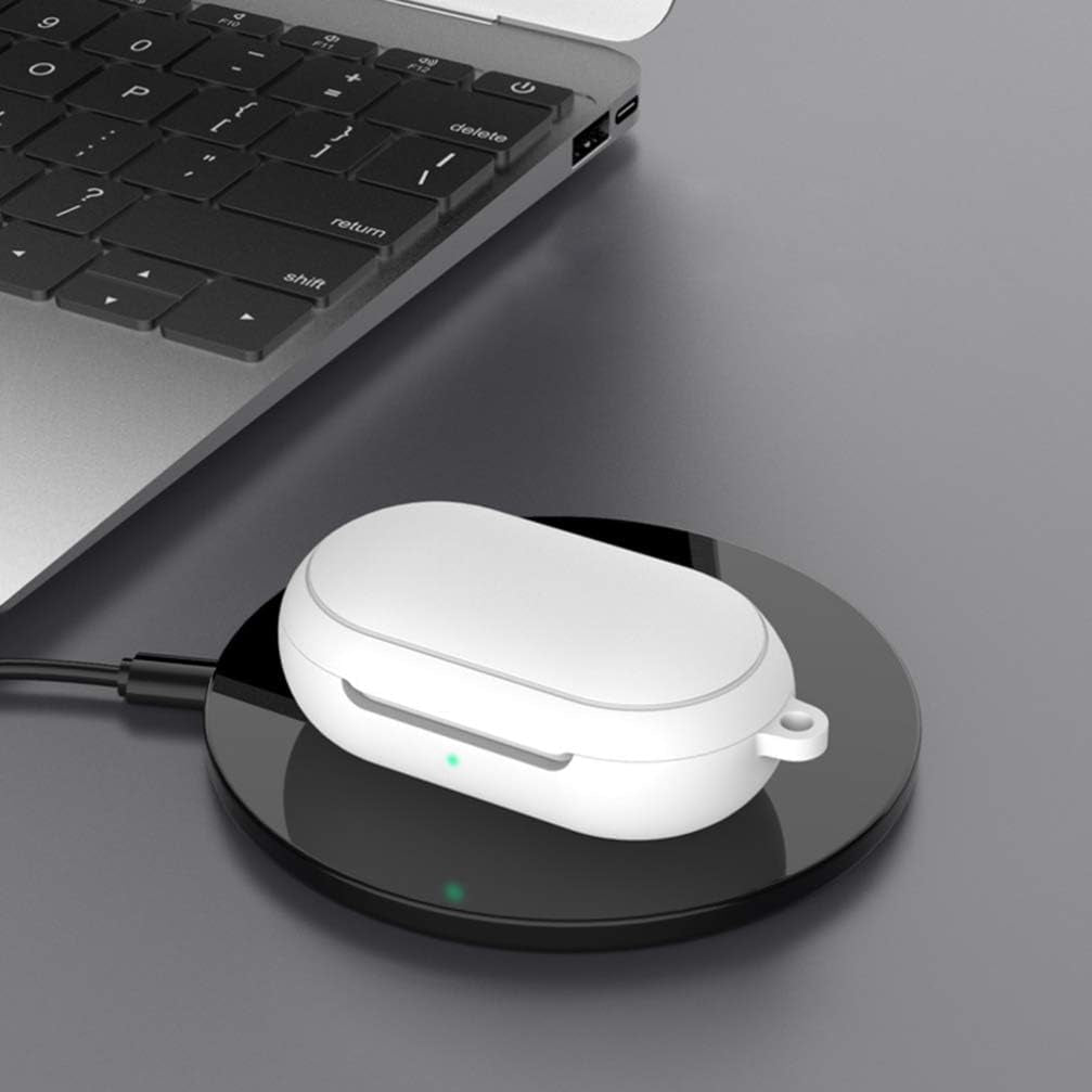 Hemobllo Compatible for Samsung Galaxy Buds plus Case - 2 Pcs Silicone Case Cover Anti-Scratch Wireless Earbuds Carrying Case Shock Resistant Protective Case Skin with Keychain (Black+White)  Hemobllo   