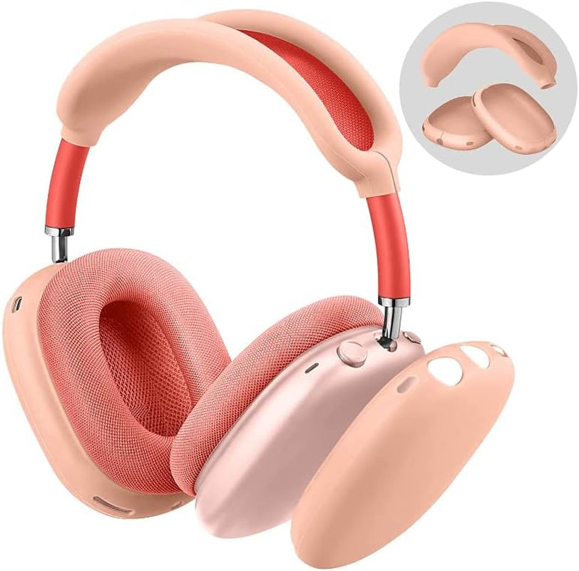 ZHAWK Grey Silicone Case Cover for Airpods Max Headphones, Anti-Scratch Ear Cups Cover and Headband Cover for Airpods Max  ZHAWK Pink  