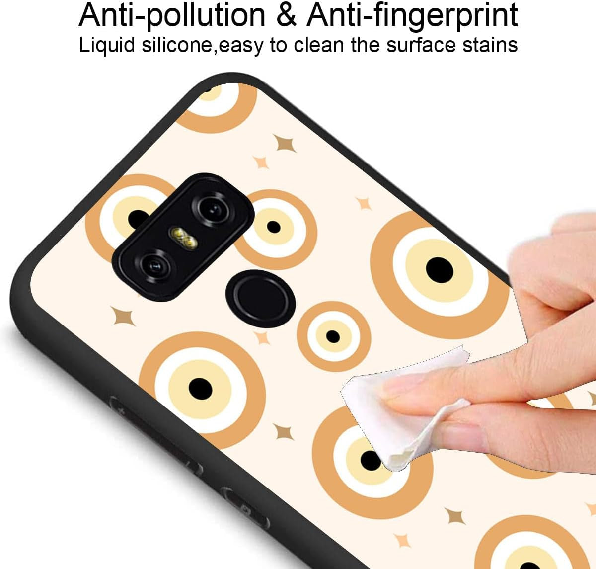 Zaztify Phone Case for LG G6/G6 Plus, Orange Evil Eye Turkish Demon Eyes Ojo Turco Naranja Cute Shockproof Protective Anti-Slip Thin Soft Cover Shell  zaztify   