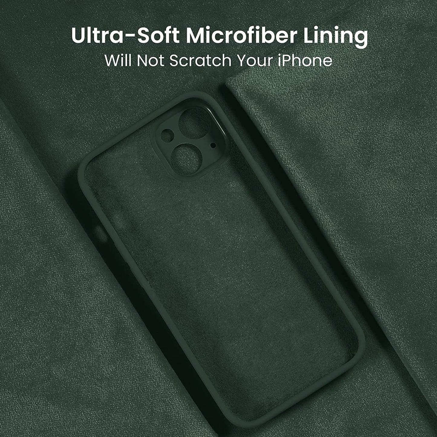 Firenova for Iphone 14 Case, Silicone Upgraded [Camera Protection] Phone Case with [2 Screen Protectors], Soft Anti-Scratch Microfiber Lining Inside, 6.1 Inch, Alpine Green  FireNova   