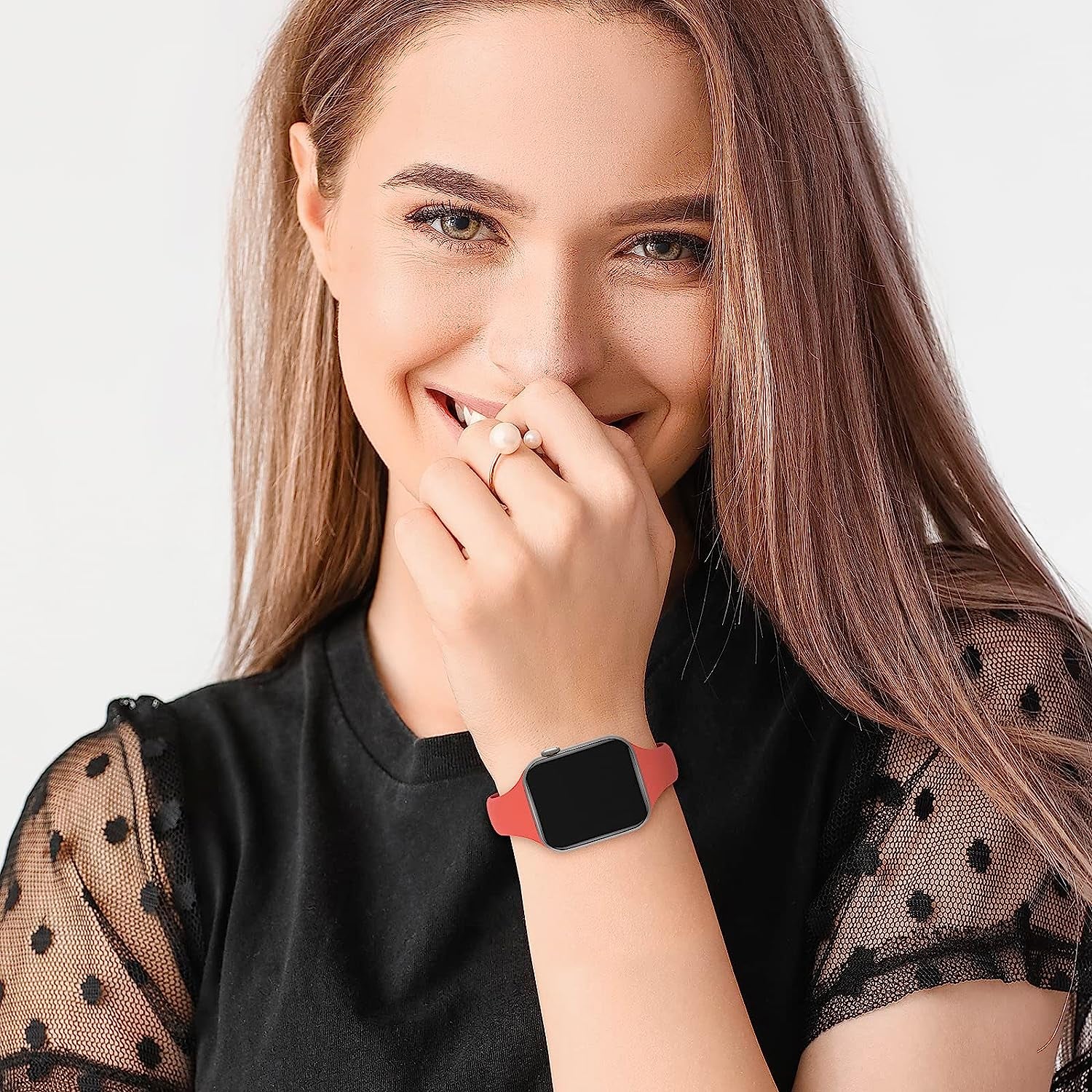 TSAAGAN 5 Pack Silicone Slim Bands Compatible with Apple Watch Band 38Mm 42Mm 40Mm 44Mm 41Mm 45Mm 49Mm, Soft Narrow Sport Strap Thin Wristband for Iwatch Ultra Series 8/7/SE/6/5/4/3/2/1 Women Men  TSAAGAN   