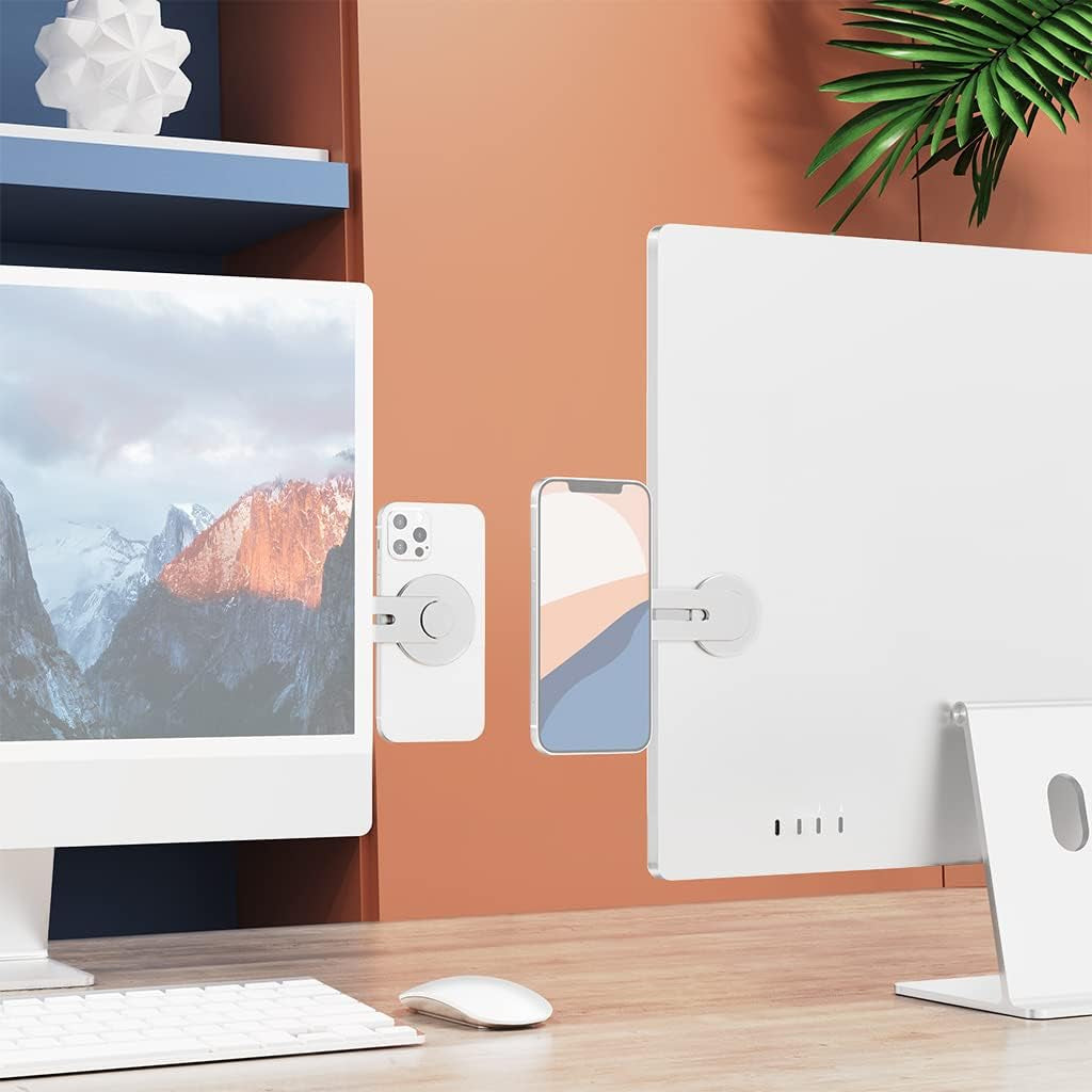 FEICHAO Expansion Phone Stand Laptop Screen Side Mount Magnetic Flip Holder for Phone Holder Desktop PC Monitor Support Bracket (Black)  FEICHAO   