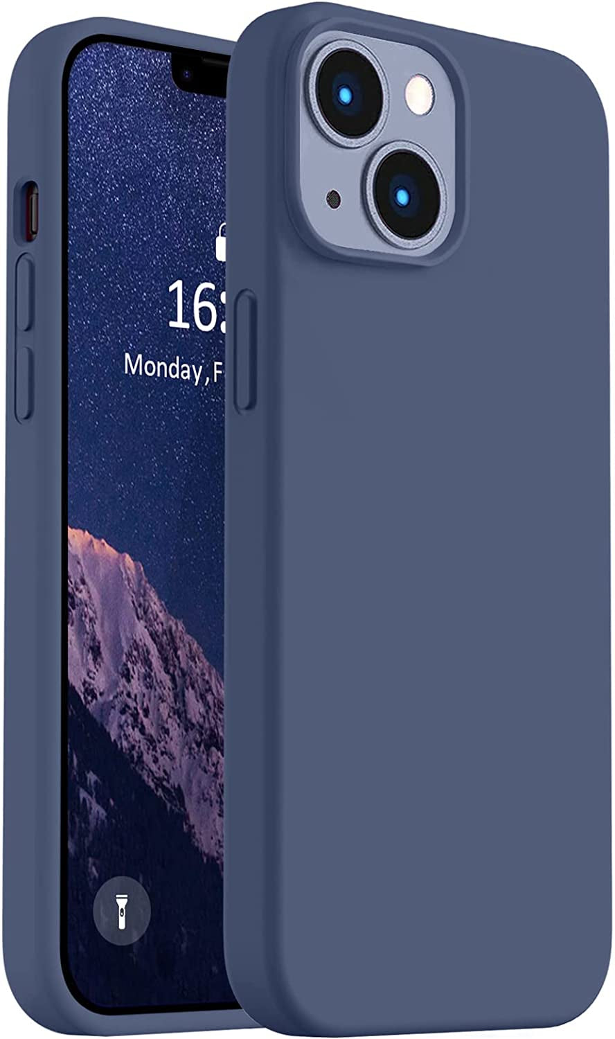 Vooii Compatible with Iphone 14 Case,[Silky Touch Premium Liquid Silicone] [Soft Anti-Scratch Microfiber Lining], Ultra Slim Shockproof Protective Case for Iphone 14 - Matcha  Vooii Navy Blue  