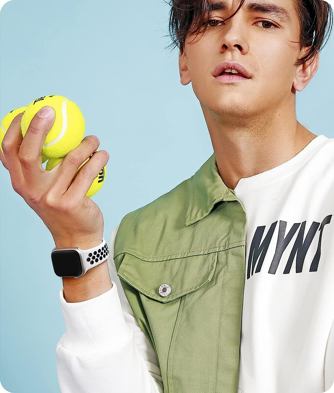 Keponew Sport Bands Compatible with Apple Watch 49Mm 45Mm 44Mm 42Mm 41Mm 40Mm 38Mm, 6 Pack Sport Breathable Soft Silicone Strap for Iwatch Ultra SE Series 8 7 6 5 4 3 2 1 Men Women  Keponew   