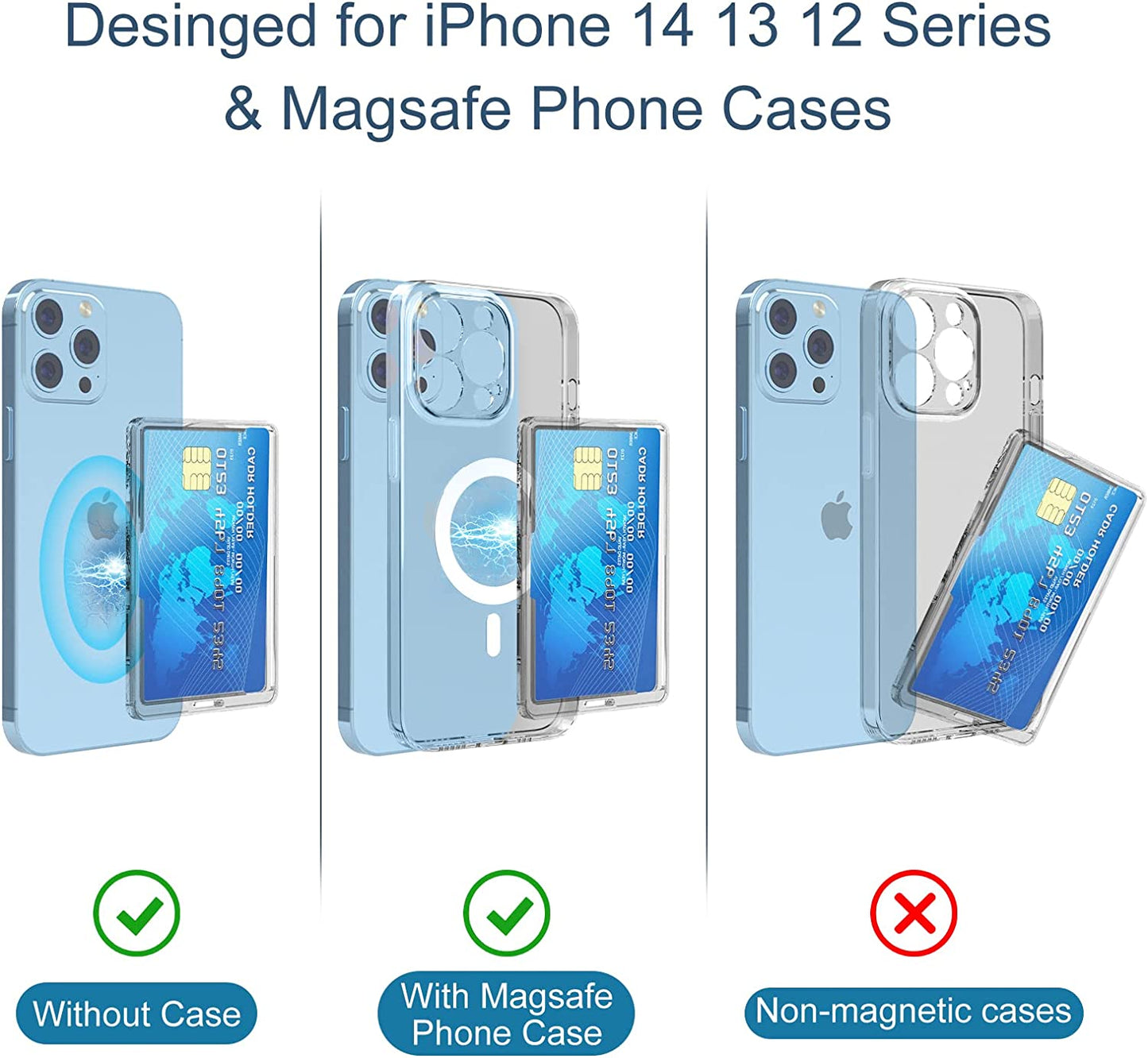 AUROX Magnetic Phone Wallet Compatible with Magsafe Wallet Minimalist Slim Wallet for Iphone 14 Pro Max/14 Plus/14 Pro/14,For Iphone 13 Pro Max/13 Pro/13/13 Mini,For Iphone 12/12 Pro/12 Max/12 Mini  AUROX   