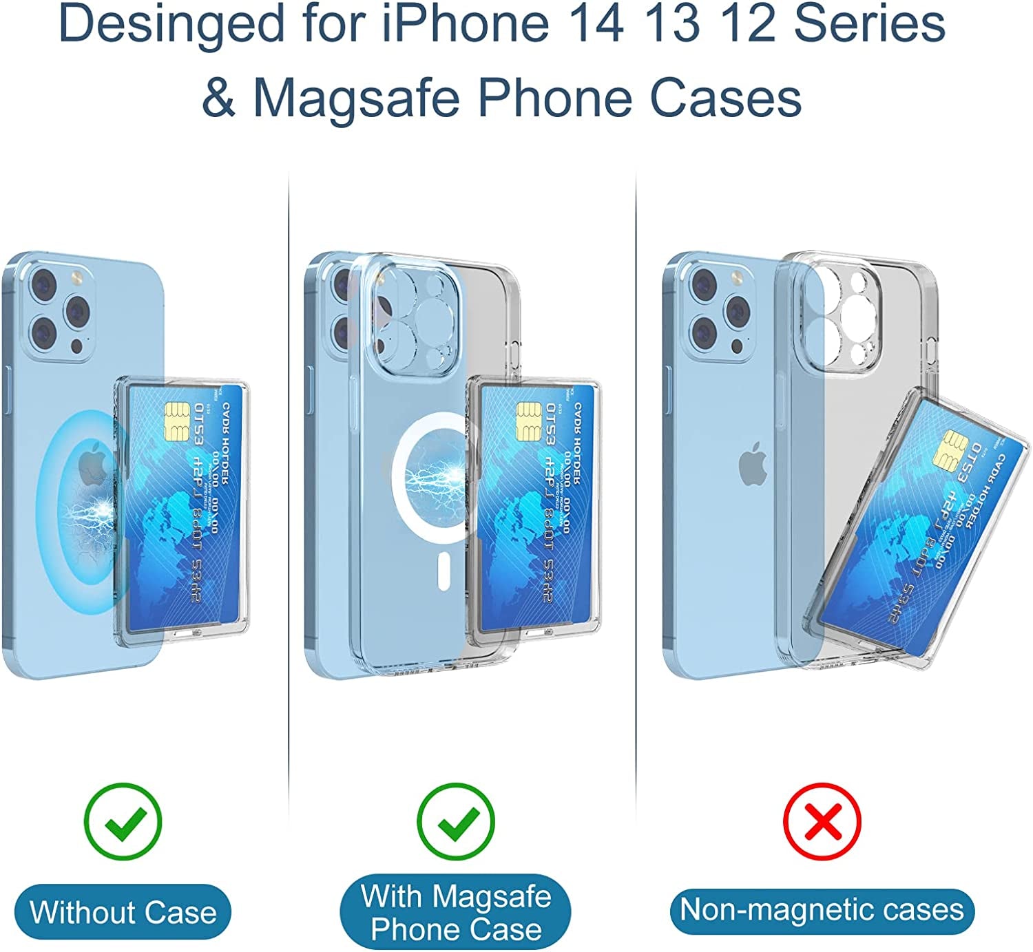 AUROX Magnetic Phone Wallet Compatible with Magsafe Wallet Minimalist Slim Wallet for Iphone 14 Pro Max/14 Plus/14 Pro/14,For Iphone 13 Pro Max/13 Pro/13/13 Mini,For Iphone 12/12 Pro/12 Max/12 Mini  AUROX   