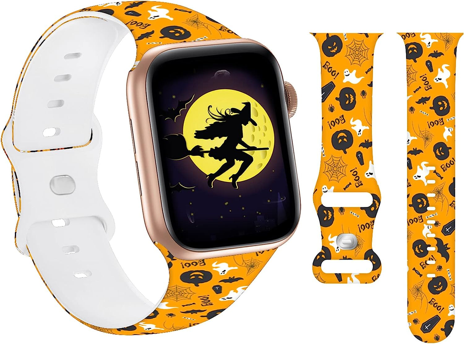 HYHMXB Chic Breathable Character Halloween Bands Compatible with Apple Watch 42Mm 44Mm 45Mm M/L,Grade Soft Silicone Sports Wristband Strap for Iwatch SE & Series 7/6/5/4/3/2/1 (Item 2)  HYHMXB Item 7 42mm/44mm/45mm M/L 