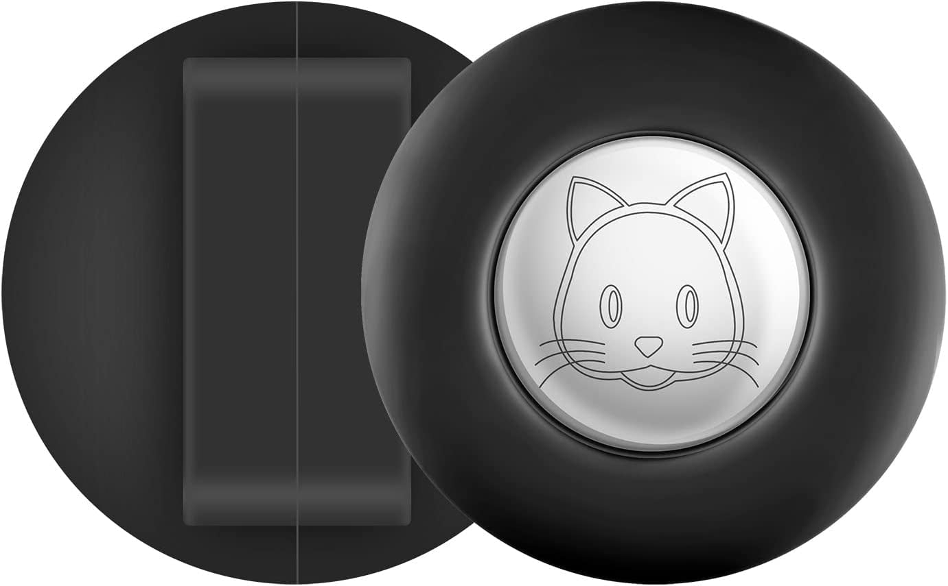 Airtag Cat Collar Holder(2Pack), Silicone Apple Air Tag Case Cover for Smaller than 0.8Inch Pet Collar Harness Loop Cibaabo (Black Black)  Cibaabo   