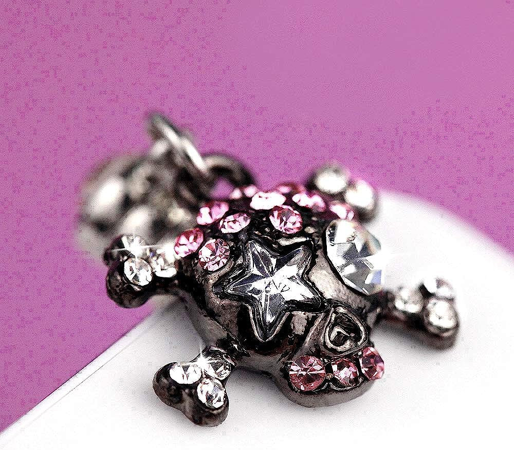 Cute Crystal Gray Sugar Skull Cross Cell Phone Dust Plug for Iphone Huawei Ipad Ipod Samsung MI Android Phone with 3.5Mm Earphone Jack IP531-B  Monnel   