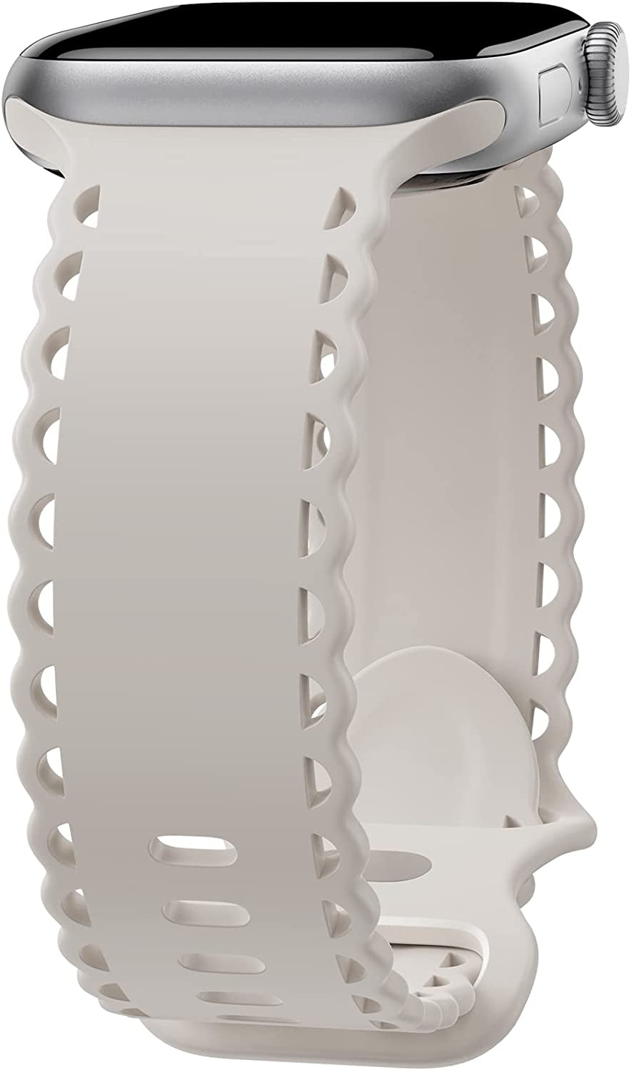 Upfurmach Compatible with Apple Watch Band 41Mm 40Mm 38Mm 49Mm 45Mm 44Mm 42Mm Women Girl, Rose Floral Print Lace Hollow-Out Soft Silicone Sport Bands for Iwatch Ultra SE Series 8 7 6 5 4 3 2 1, Rosb-38  UpfurMach E-Star Light 41mm/40mm/38mm 