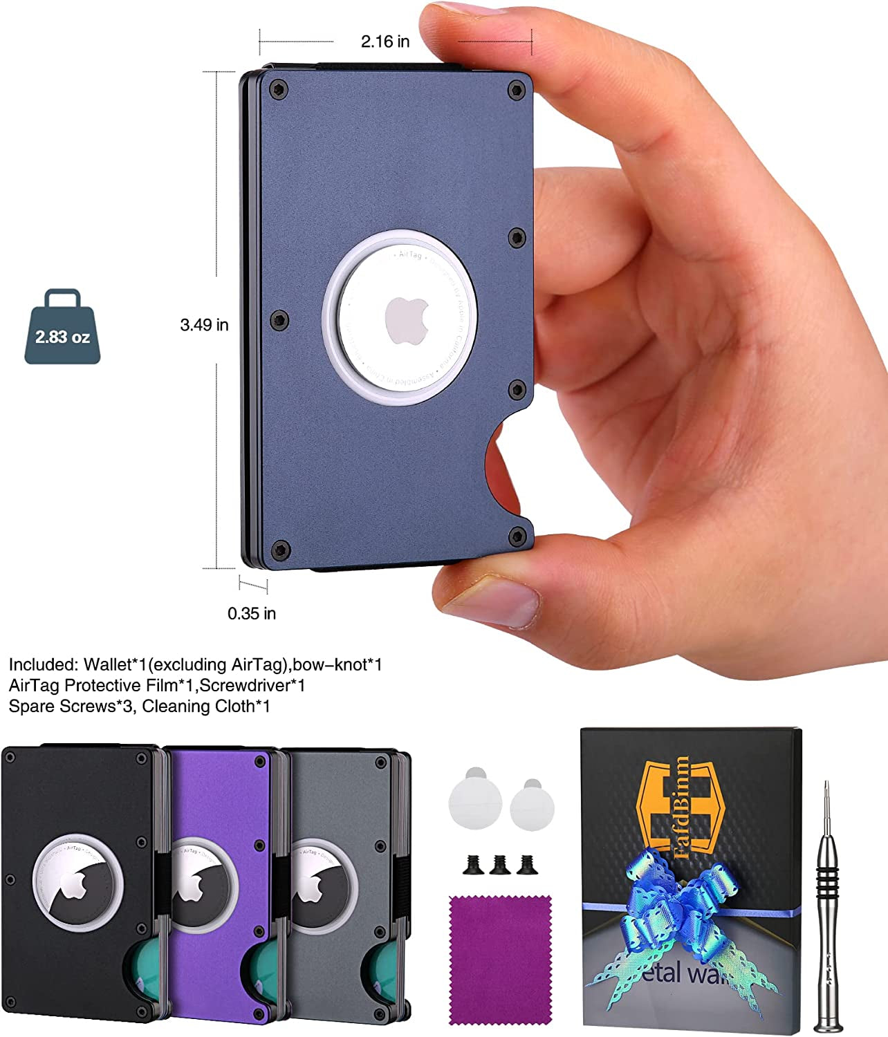 Fafdbinm Airtag Wallet RFID Blocking,Rose Violet  FafdBinm   