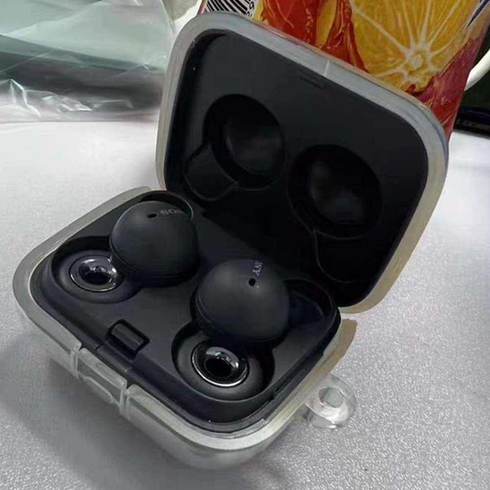 2 Pack Soft TPU Protective Clear Case Cover Compatible with Sony Linkbuds WF-L900 Earphone, Protective Skin Sleeve with Key Chain (Transparent)  DAYJOY   