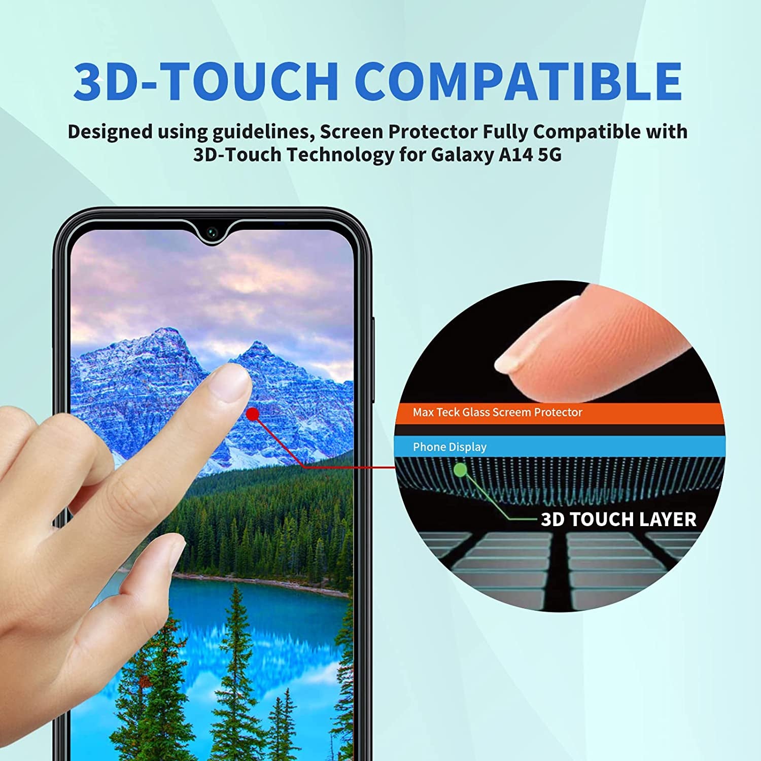 [3+3 Pack] Galaxy A14 Screen Protector with Camera Lens Protector, HD Tempered Glass Film, 9H Hardness, anti Scratch, Easy Installation, Bubble Free for Samsung Galaxy A14 5G  Corefyco Direct   