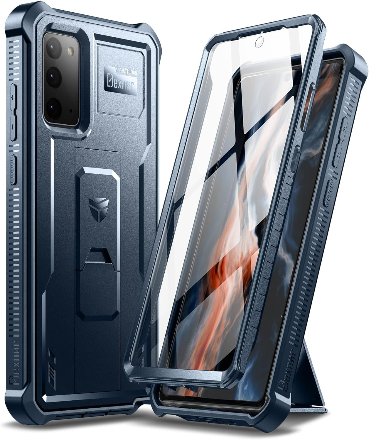 Dexnor for Samsung Galaxy Note 20 5G Case, [Built in Screen Protector and Kickstand] Heavy Duty Military Grade Protection Shockproof Protective Cover for Samsung Galaxy Note 20 Black  Dexnor Navy Blue  