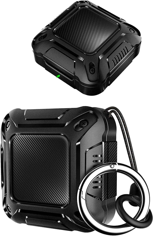 TPU Hard Case for Galaxy Buds 2 Pro Case 2022/Galaxy Buds 2 Case 2021/ Buds Pro Cover 2021/ Buds Live Case 2020, Wireless Charging Carbon Fiber Protective Earbuds Accessories with Keychain,Black  MIMIYA   