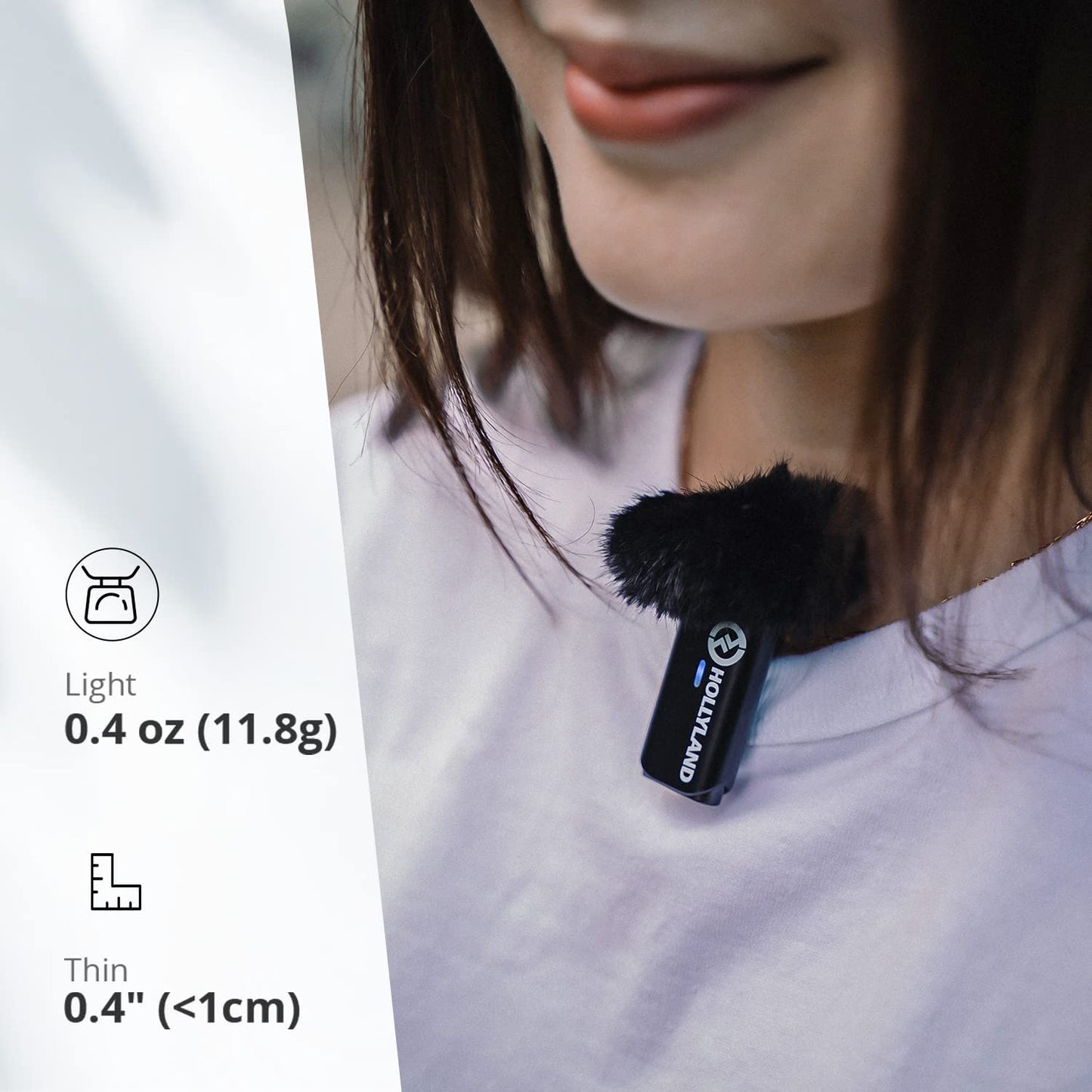 Hollyland Lark M1 Wireless Lavalier Microphone with Noise Cancellation, 656Ft Transmission,8H Battery Life, Compact Wireless Lapel Microphone System for DSLR Cameras/Iphone/Android/Live Streaming  HollyView   