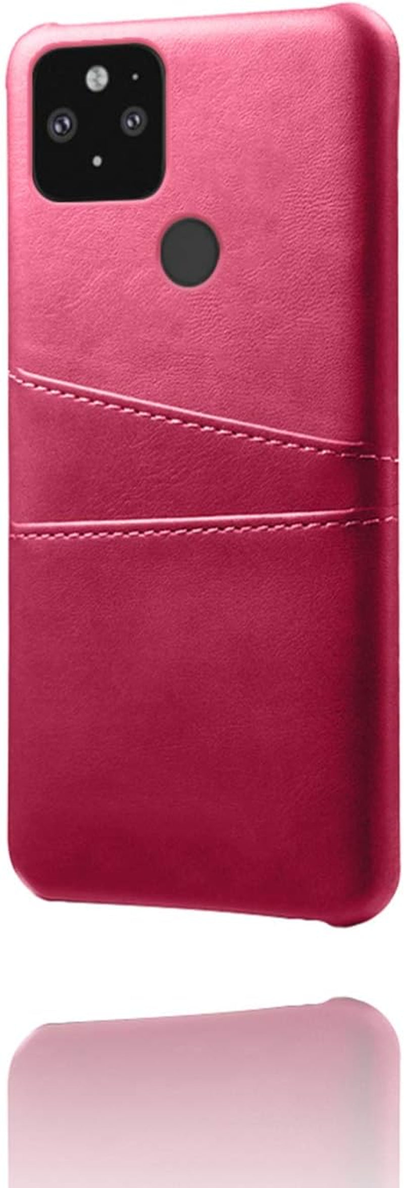 FHZXHY Google Pixel 5 Phone Case PU Leather Wallet Card Holder Protective Case for Google Pixel 5 5G(6 Inch 2020)-Rose Red  FHZXHY   