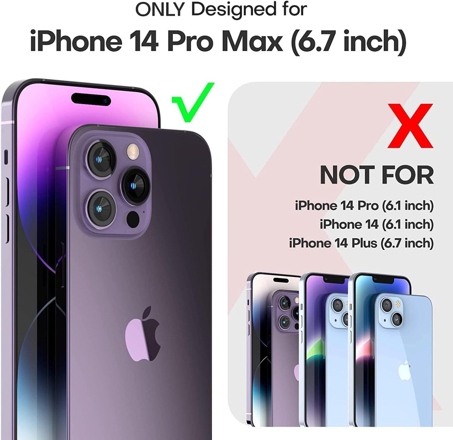 TAURI for Iphone 14 Pro Max Case, [5 in 1] 1X Clear Case [Not-Yellowing] with 2X Tempered Glass Screen Protector + 2X Camera Lens Protector, [Military-Grade Drop Protection] Phone Case 6.7 Inch  TAURI   