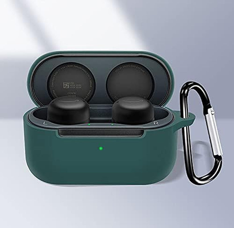 Antetek Compatible for Echo Buds 2 Wireless Earbuds Case with Keychain,Silicone Protective Cover Accessories Compatible with Echo Buds 2 Generation (Dark Green)  Antetek   