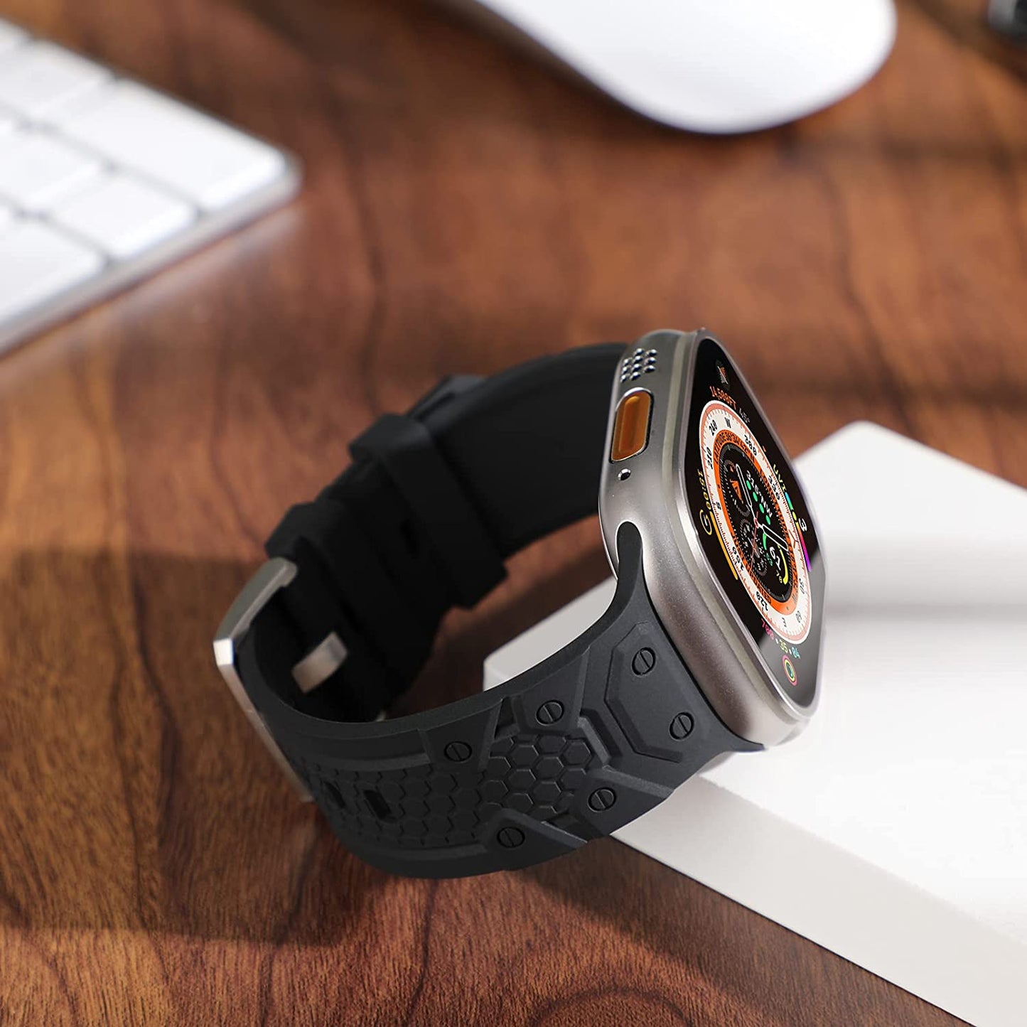 Sport Band Compatible with Apple Watch Ultra Band 49Mm 45Mm 44Mm 42Mm for Men, Soft Silicone Wristbands Replacement Strap for Iwatch Ultra Series SE 8 7 6 5 4 3 2 1  Wewatri   