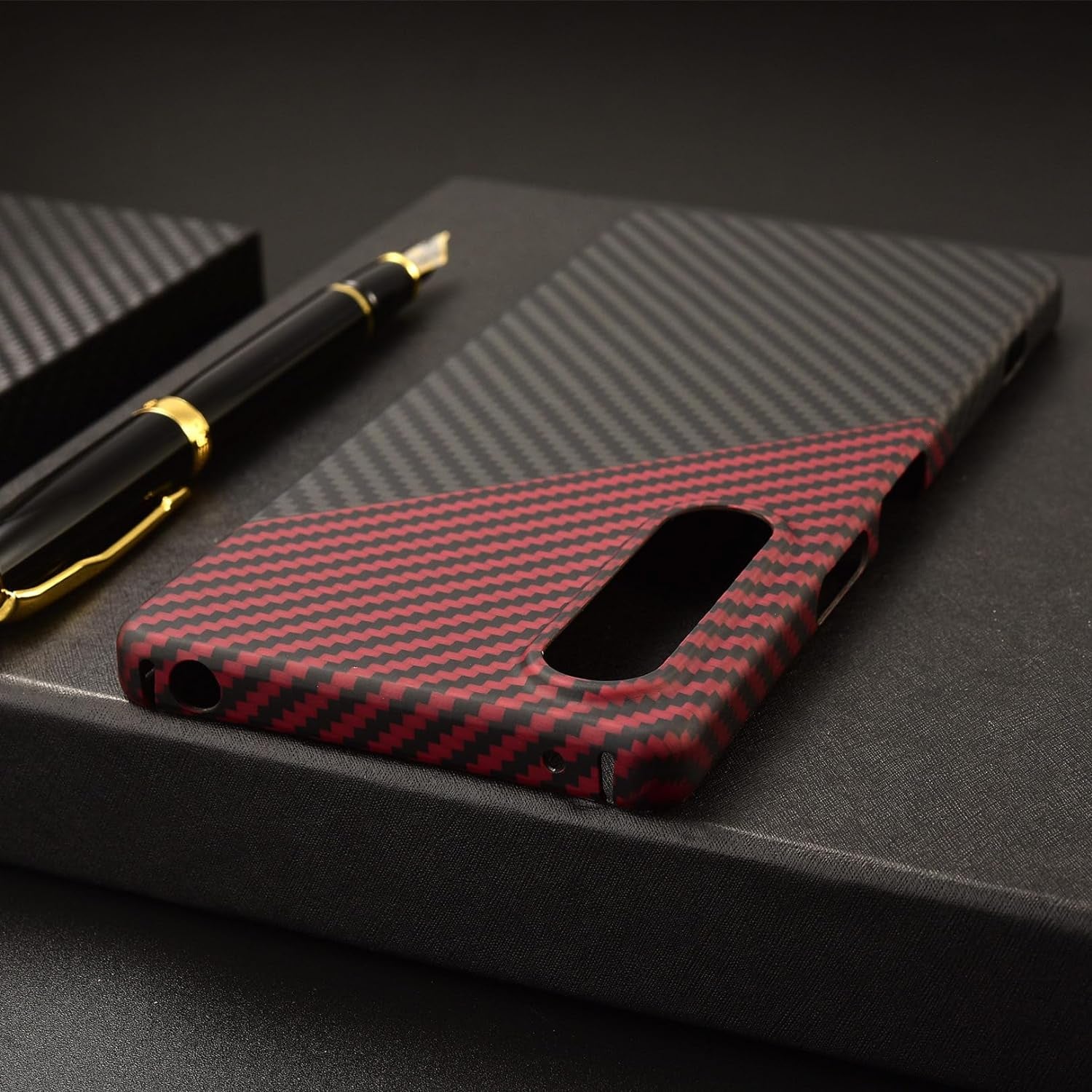 GIMENOHIG Ultra Thin and Lightweight Aramid Carbon Fiber Case for Sony Xperia 1 V (Red Black)  GIMENOHIG   