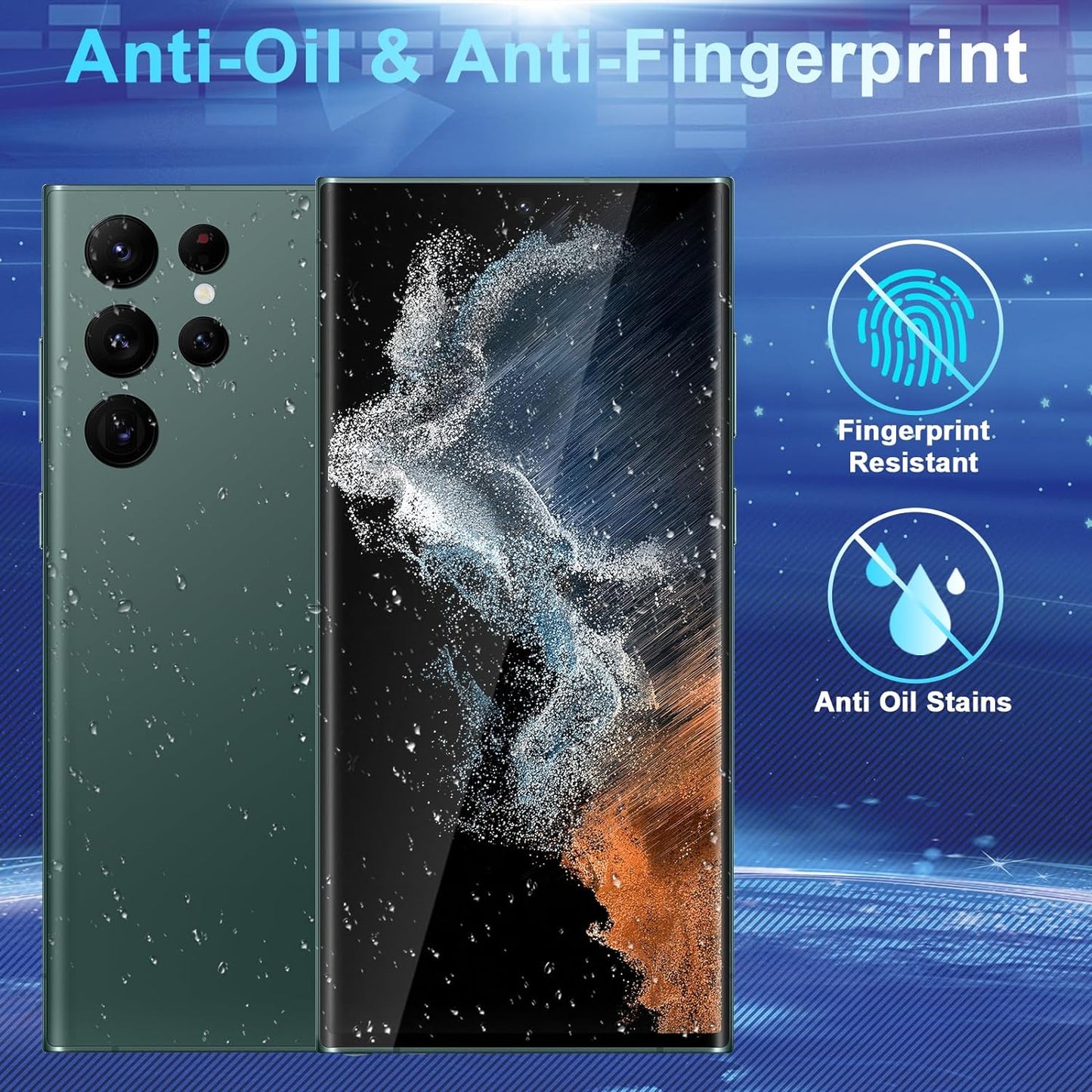 CWQZGUF 2+2 Pack Galaxy S22 Ultra Privacy Screen Protector - 2 Pack Privacy Film + 2 Pack Camera Lens Tempered Glass, High Clarity Bubble Free, Anti-Spy Protection for Samsung S22 Ultra 5G  CWQZGUF-i8sh3   