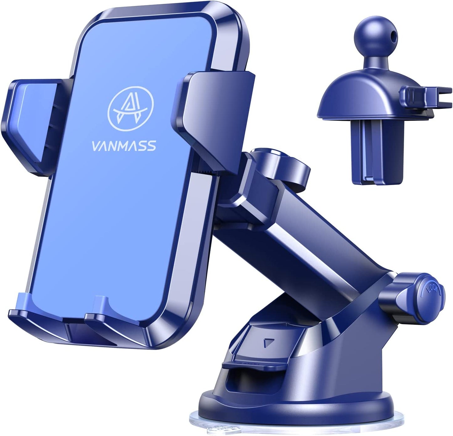 VANMASS [2023 Upgraded] Cell Phone Holder Car [Anti-Slip Soft Silicone & Powerful Suction] Dashboard Windshield Universal Phone Car Mount, Compatible with Iphone 14 13 12 11 Pro Max &Truck/Suv (Gray)  VANMASS Blue  