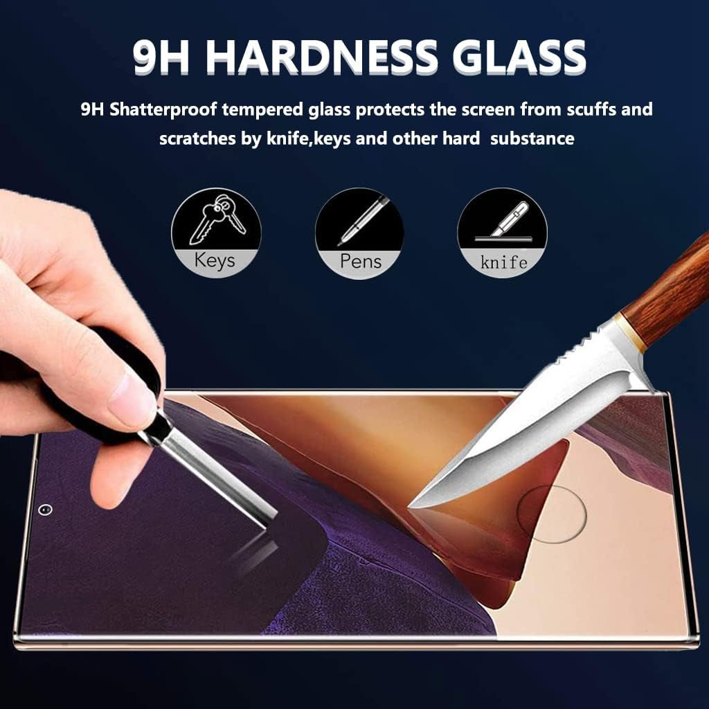 Micger Galaxy Note 20 Ultra Screen Protector, 2 Pack Camera Lens Protector【2+2 Pack】 Compatible Fingerprint, Easy Installation, 3D Glass 9H Hardness Tempered Glass Screen Protector for Samsung Galaxy Note 20 Ultra 5G  Micger   