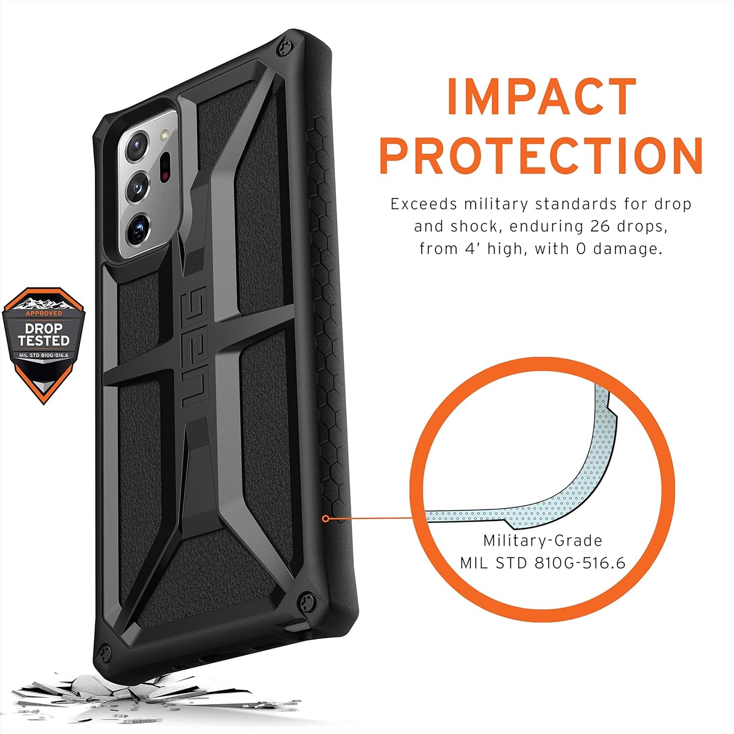 Urban Armor Gear UAG Compatible with Samsung Galaxy Note20 Ultra 5G Case [6.9-Inch Screen] Rugged Lightweight Slim Shockproof Monarch Protective Cover, Black  URBAN ARMOR GEAR   