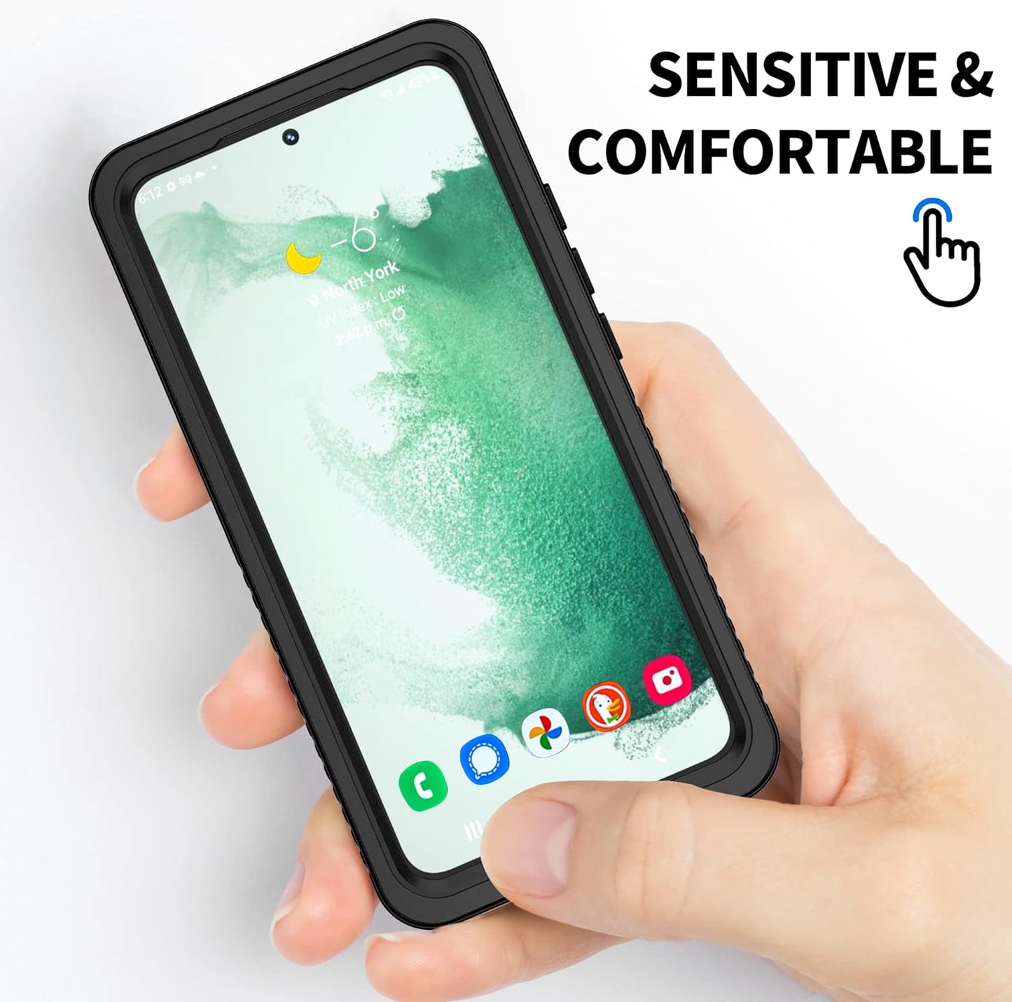 BEASTEK for Samsung Galaxy S22 Waterproof Case, FSN Series, Shockproof Underwater IP68 Case with Built-In Screen Protector Full Body Protective Cover, for Galaxy S22 6.1 Inch (Black)  BEASTEK   