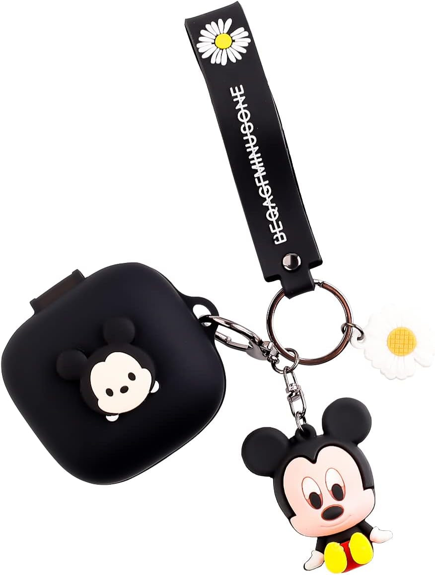 Fit Designed for Beats Fit Pro 2021 New Earbuds, Suublg Beats Fit Pro Cartoon Silicone Headphones Charging Case Cover with Cute Doll Keychain Full Body Anti-Lost Lanyard Protection  Suublg Mickey  