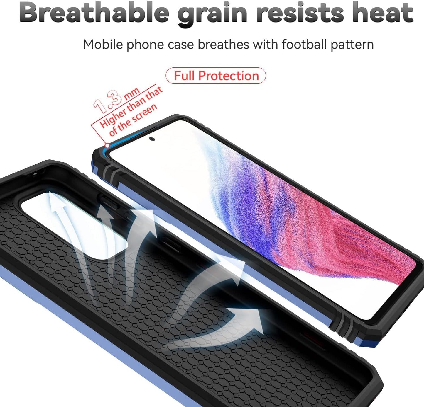 Samsung Galaxy A53 5G Case Built in Slide Camera Lens Cover and Screen Protector,Heavy Duty Shockproof Full Body Protective Phone Cover,Built in Finger Ring Stable Holder Kickstand,2022 Blue  Janmitta   