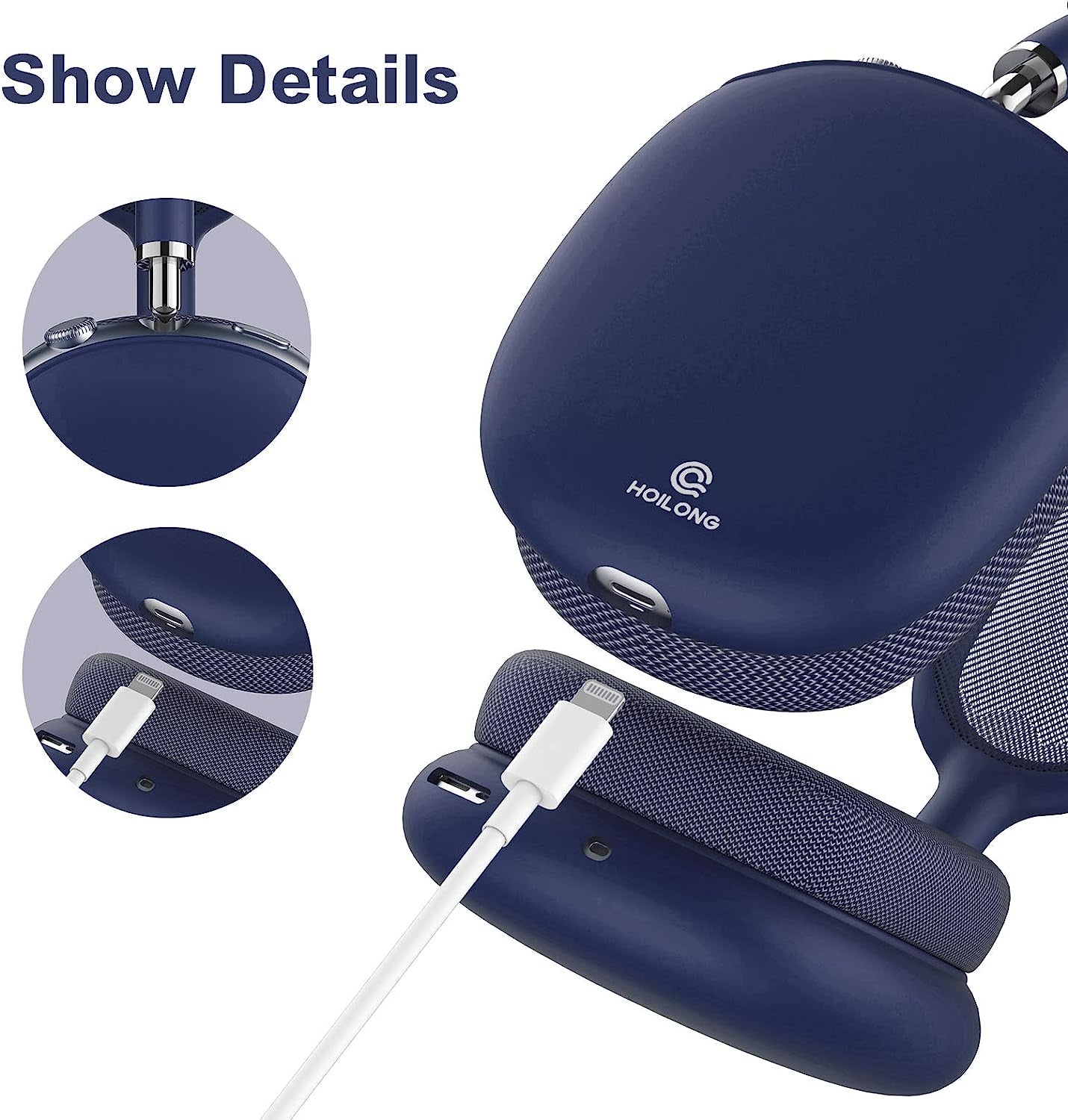 Airpods Max Case, Hoilong Airpods Max Silicone Case, Full Protective, Soft Skin Friendly Shock-Absorbing Protective Case, Flexible Airpods Max Accessories Kits, Best Gifts for Women and Men (Sky Blue)  HoiLong   